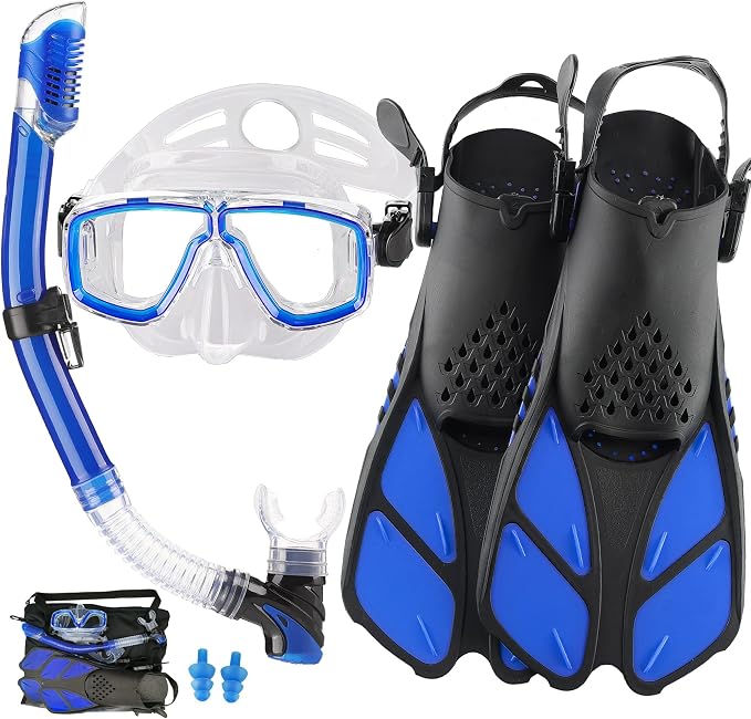 Snorkeling Gear for Adults with Bag Anti-Fog Snorkel Sets for Travel